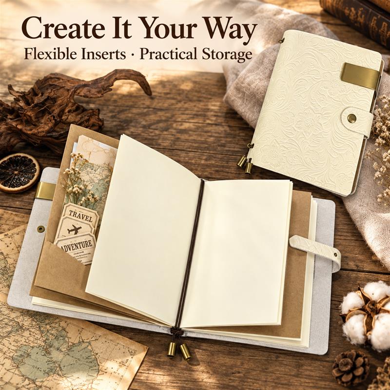 Top Grain Leather A6 Printed T - Vintage Leather Journal Notebook recension och pris