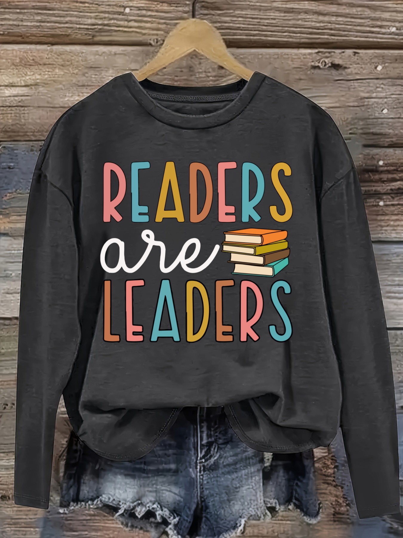 Women's Casual Long Sleeve Cre - Books recension och pris