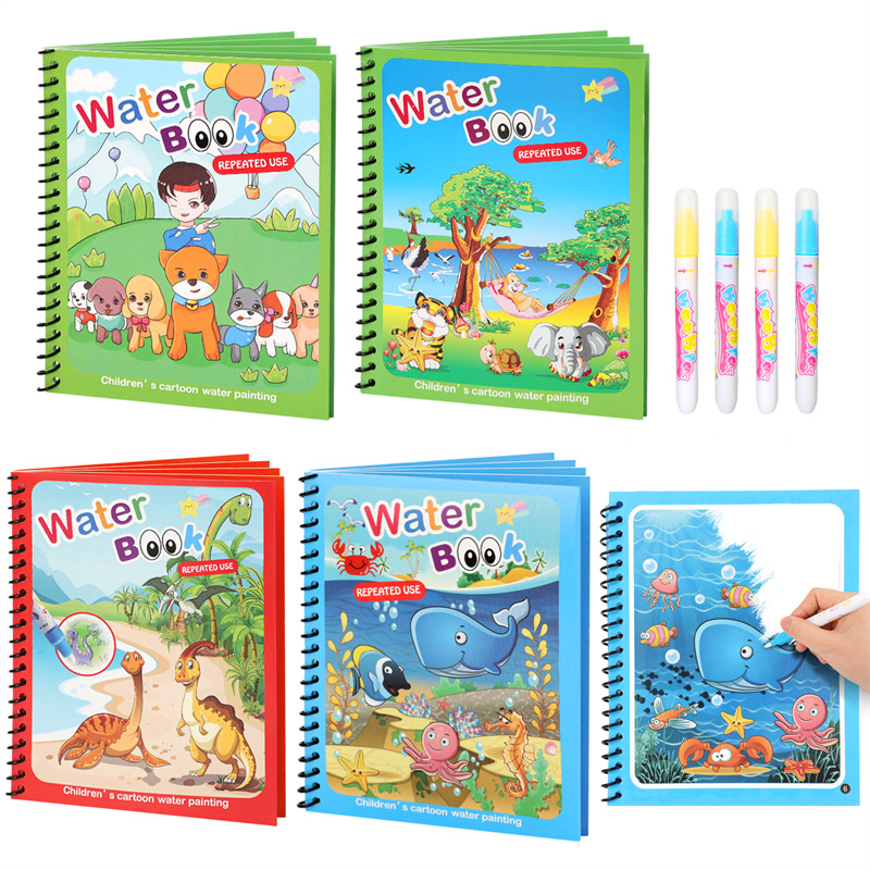 Montessori Toys Reusable Color - Reusable Water Magic Coloring Book recension och pris