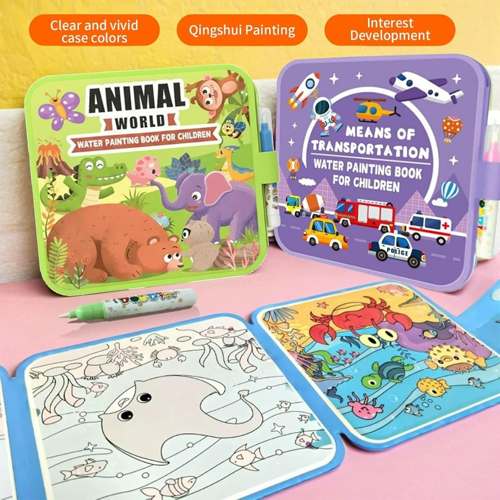 Magic Water Coloring Book Set  - Reusable Water Magic Coloring Book recension och pris