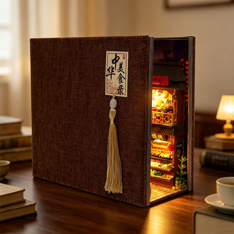 Diy Book Nook Doll House Minia - Diy Wooden Book Nook Kit Shelf Insert recension och pris