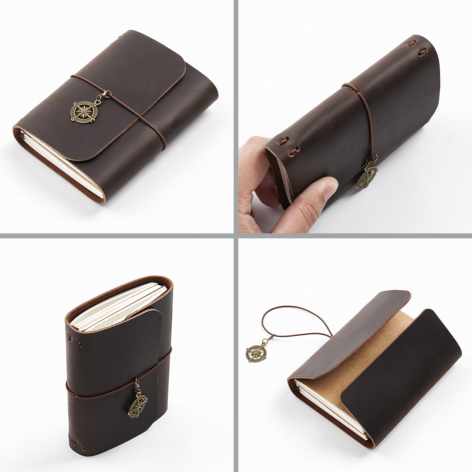 New Arrival Triple Fold TN Tra - Vintage Leather Journal Notebook recension och pris