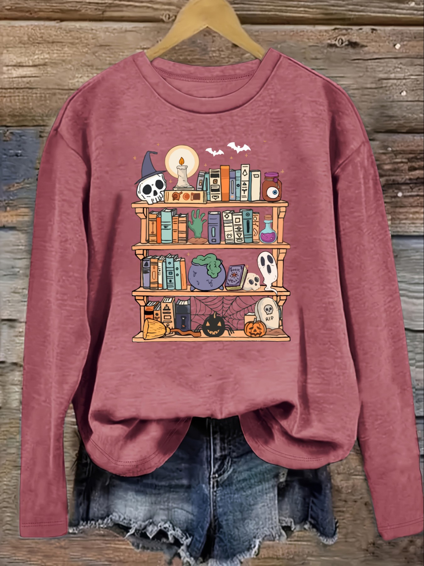 Women's Casual Long Sleeve Cre - Books recension och pris