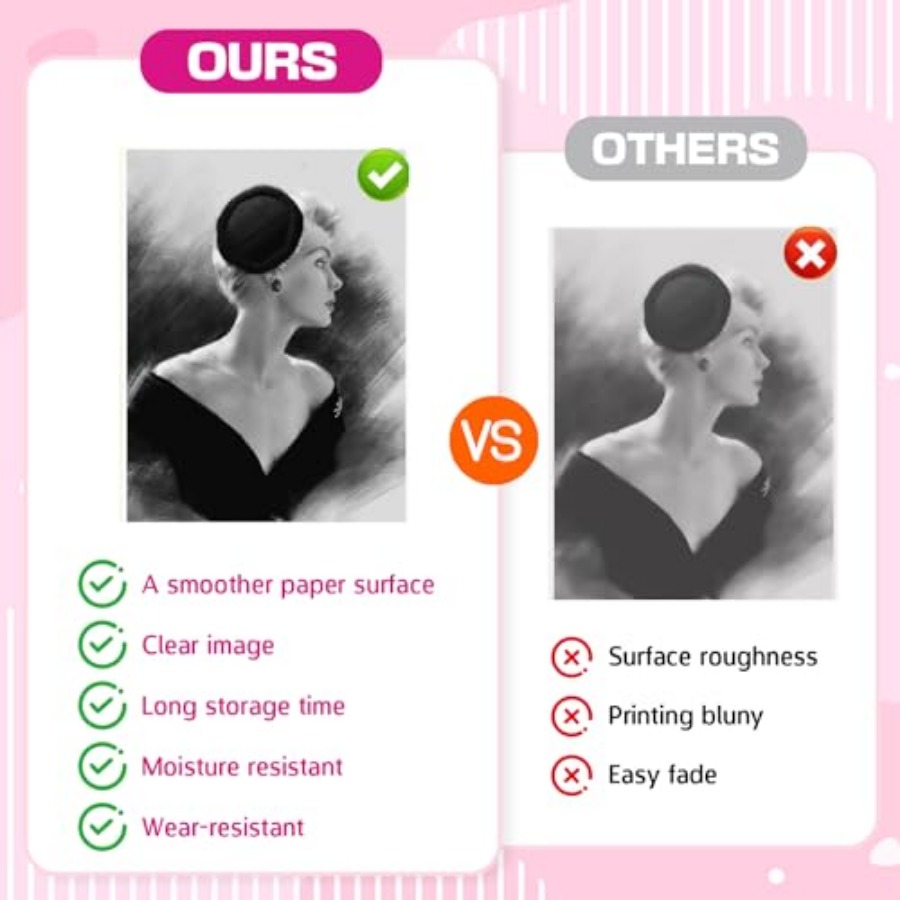 10 Rolls Thermal Sticker Paper - Mini Pocket Thermal Printer Paper Roll recension och pris