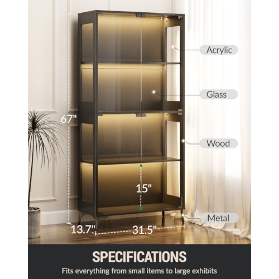 Glass display cabinet with doo - Books recension och pris