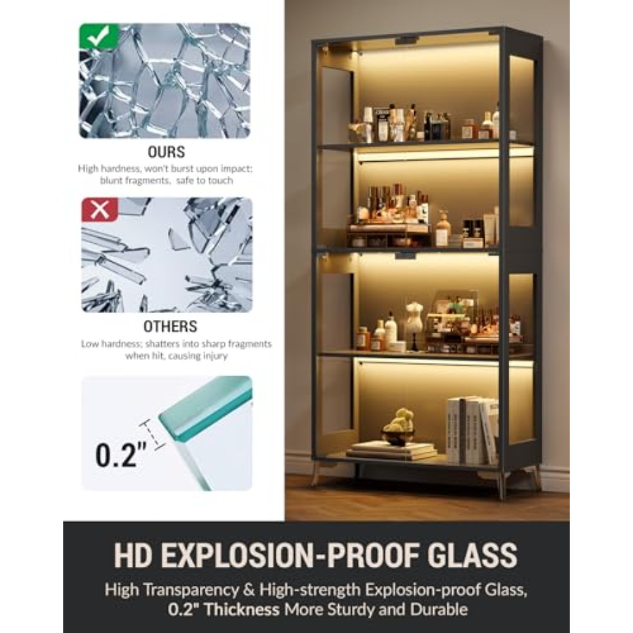 Glass display cabinet with doo - Books recension och pris