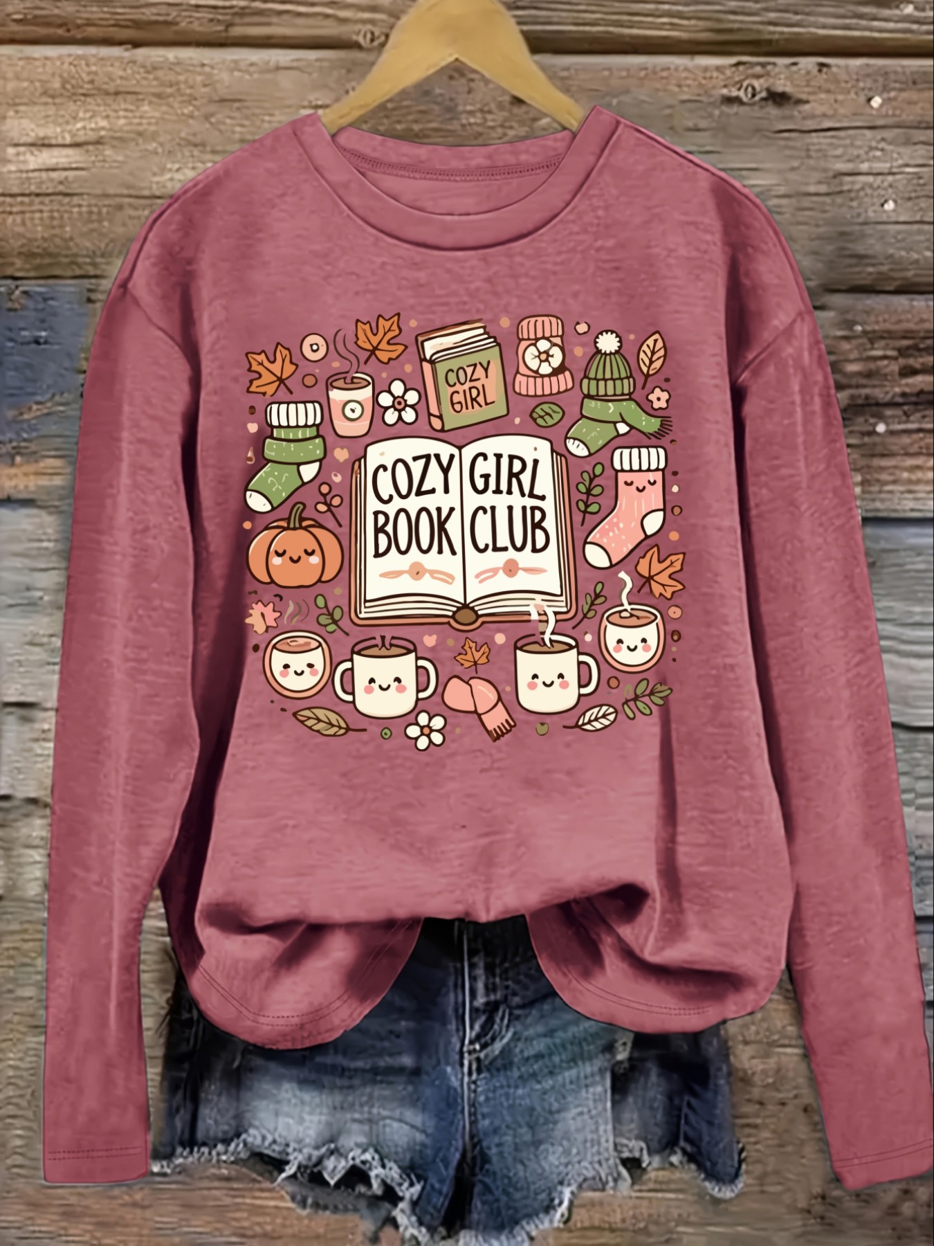 Women's Casual Long Sleeve Cre - Books recension och pris